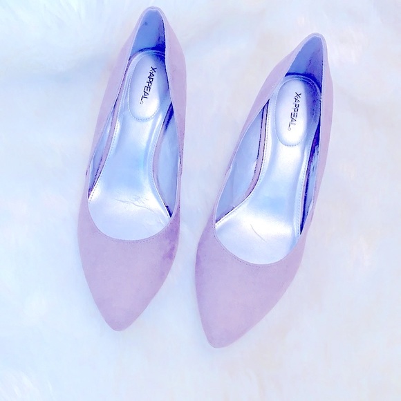 X-Appeal:/Classy Chic Ladies Taupe Faux Suede Almond Toe, Low Wedge Heels, US6.5 - Picture 3 of 17